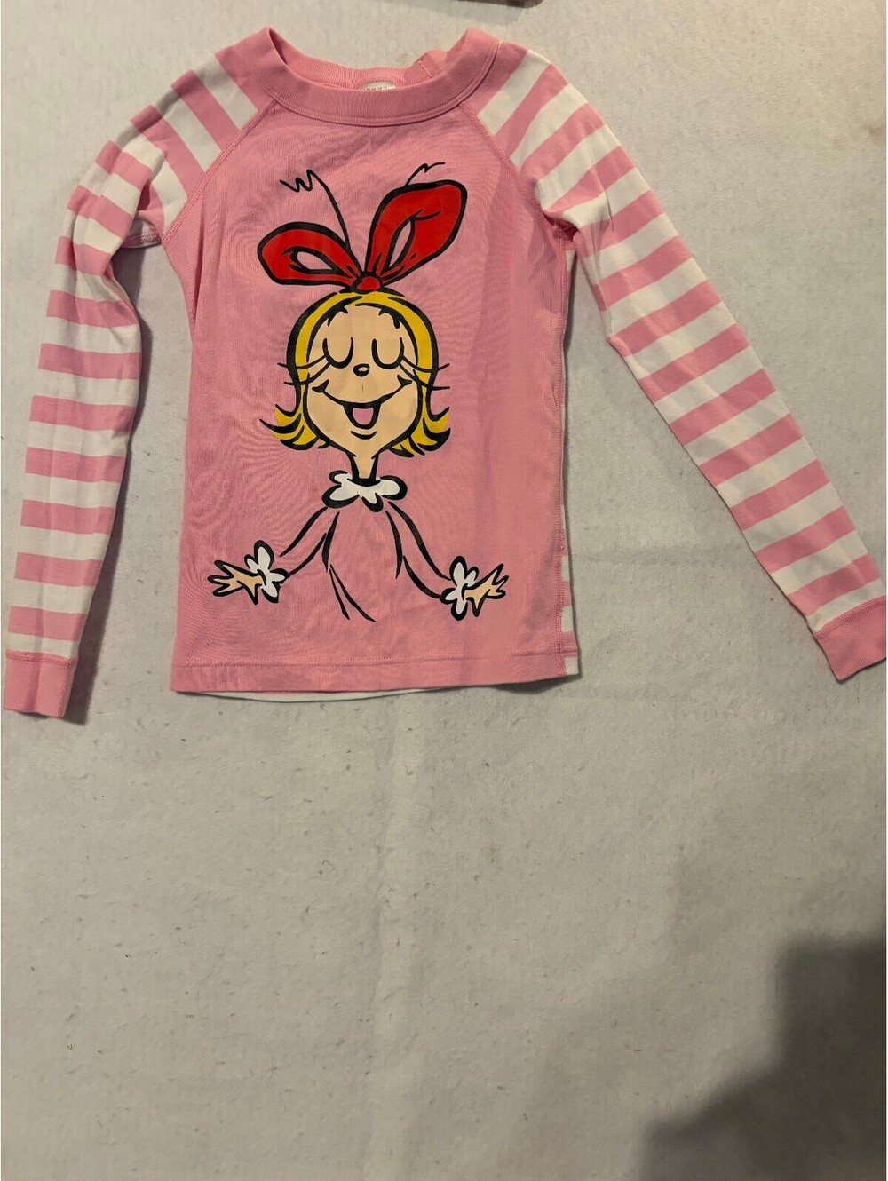 Hanna Andersson Girls Pink Long Sleeve Striped Cotton Shirt Size 6